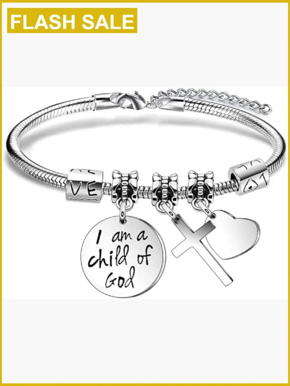 Religious Cross Bracelet First Communion Baptism Gift Jesus Protection
